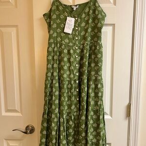 Patrons of Peace Olive Floral Top